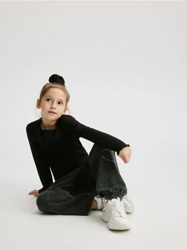 Pantaloni della tuta con applicazione - nero