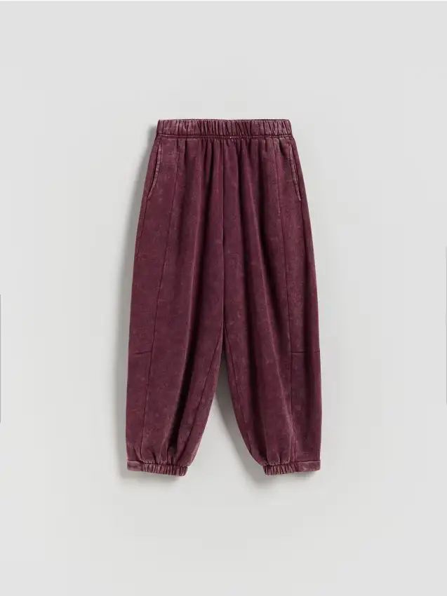 Pantaloni della tuta con effetto slavato - maroon