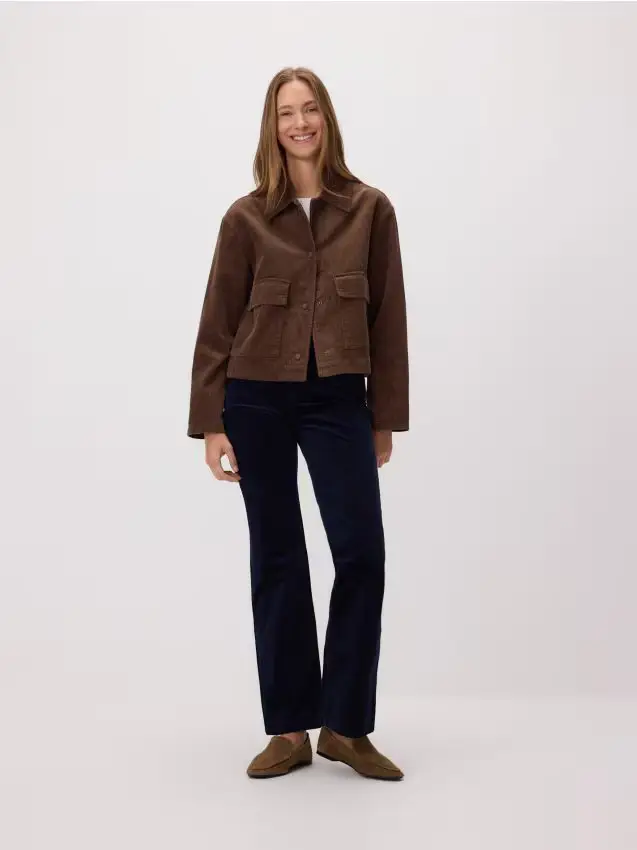 Pantaloni di velluto a coste - blu scuro