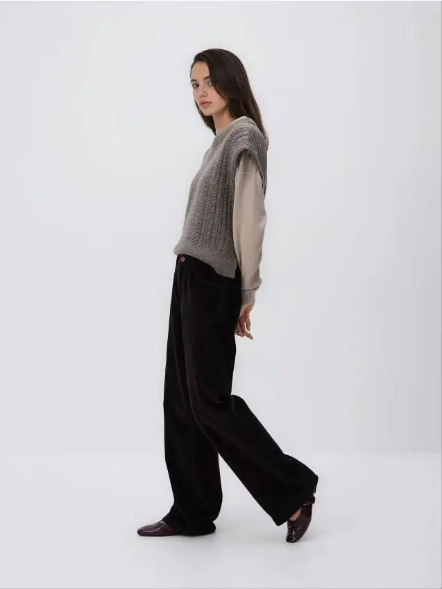 Pantaloni di velluto a coste - marrone scuro