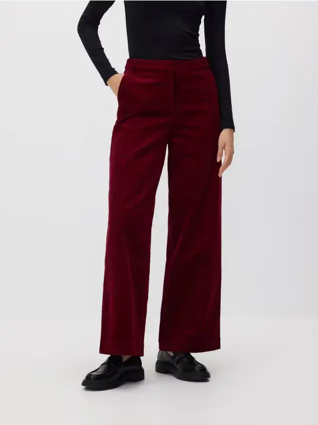 Pantaloni di velluto a coste - mogano