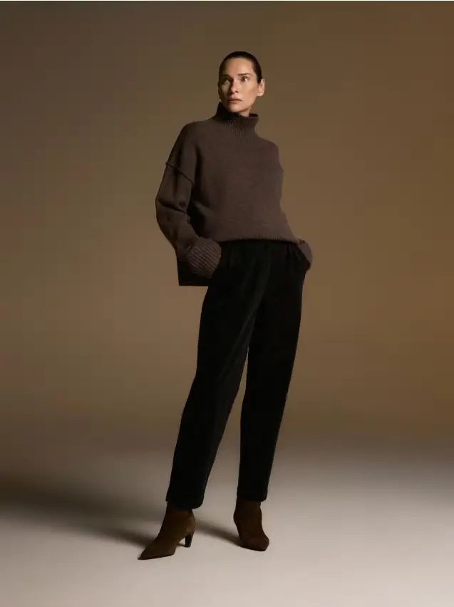 Pantaloni di velluto a coste - nero