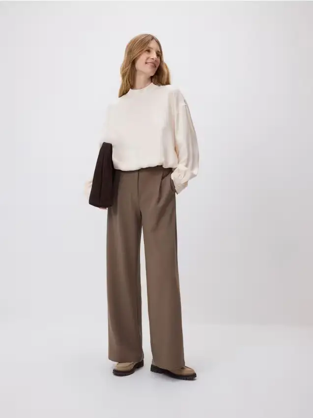 Pantaloni diritti - caffè