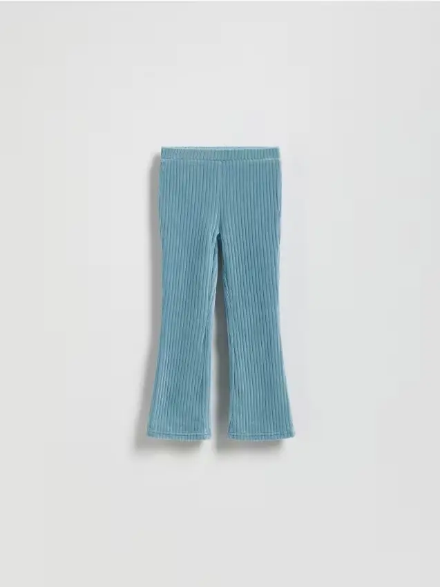 Pantaloni flare di velluto a coste - turchese pallido