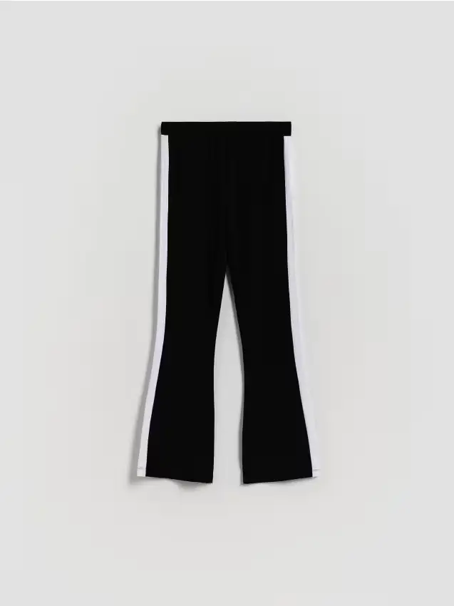 Pantaloni flare in cotone - nero