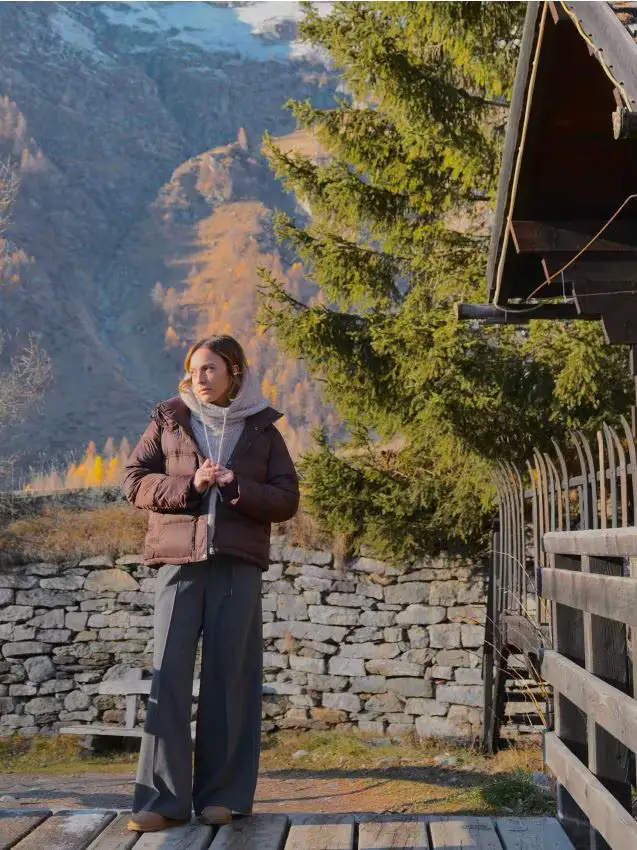 Pantaloni gamba larga wide leg con piega - grigio scuro