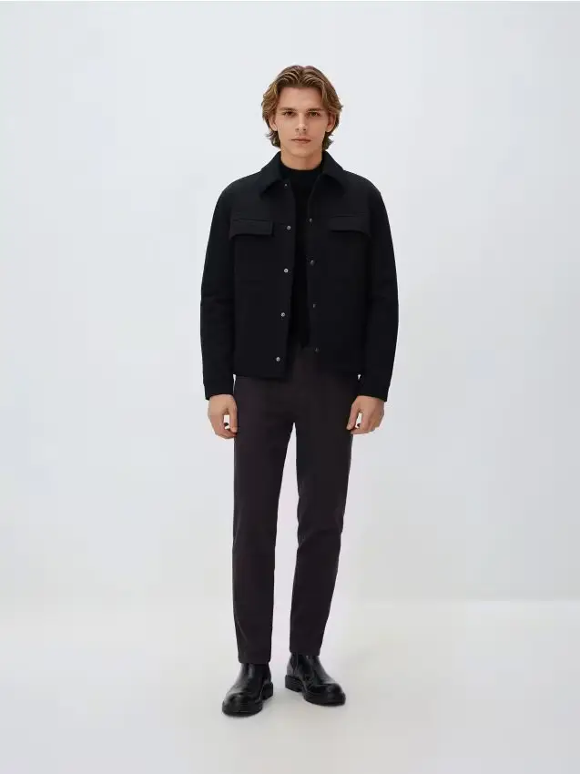 Pantaloni in cotone slim fit - mogano