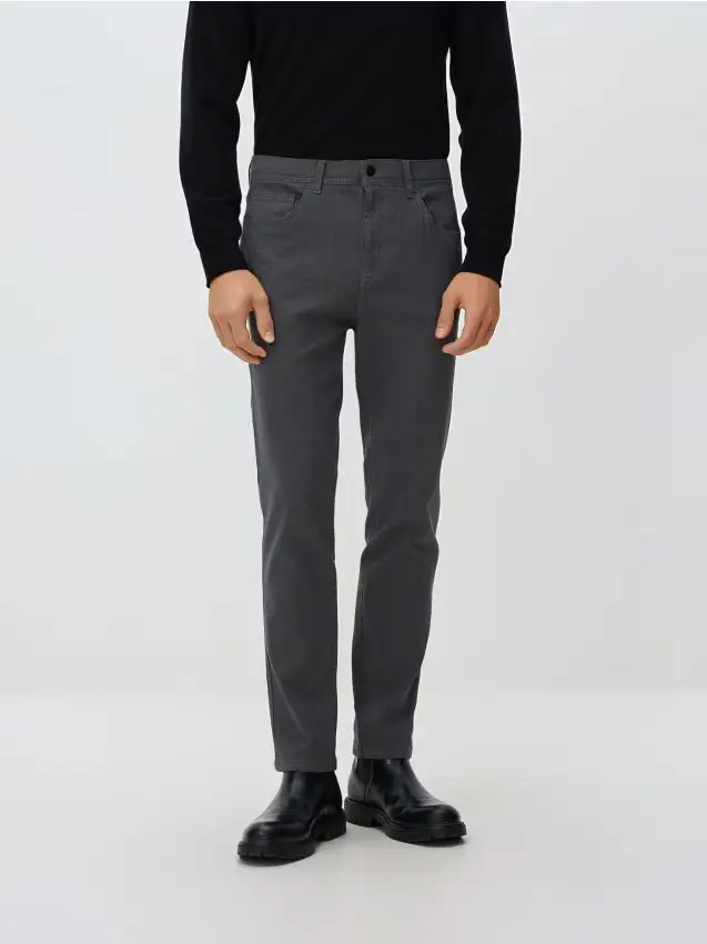 Pantaloni in cotone slim fit - nero