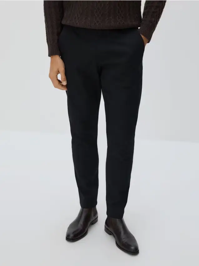 Pantaloni in cotone slim fit - nero