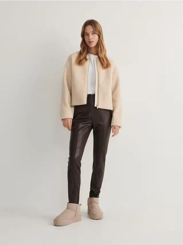 Pantaloni in ecopelle - marrone