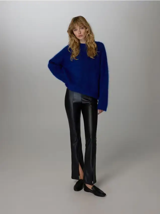 Pantaloni in ecopelle - nero