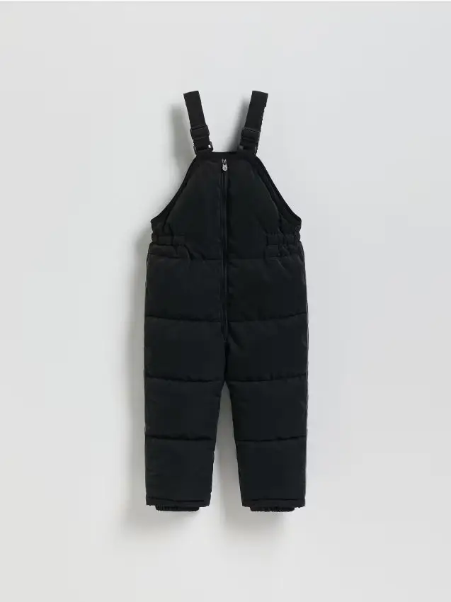 Pantaloni in gomma con bretelle - nero