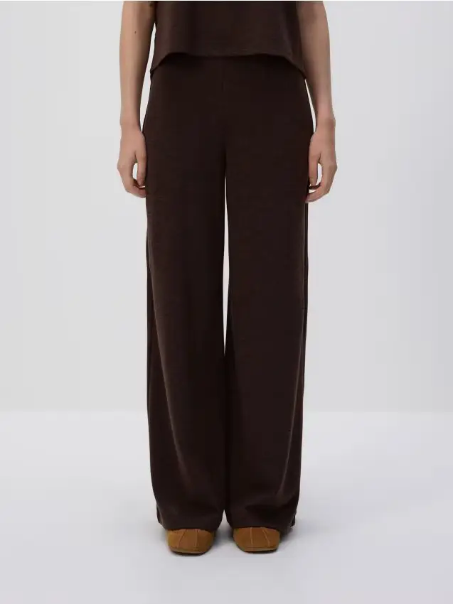 Pantaloni in jersey - marrone scuro