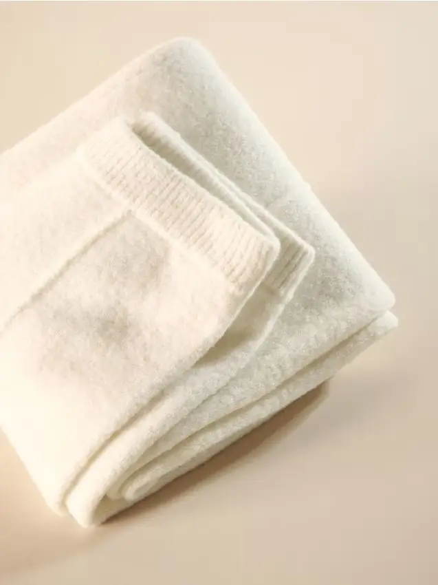 Pantaloni in jersey misto lana - panna