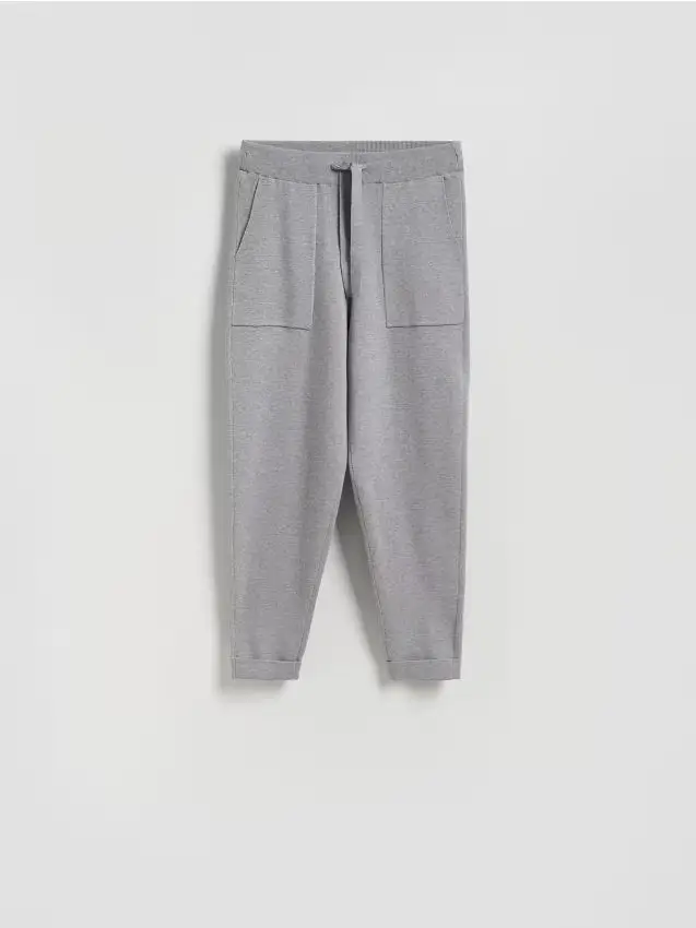 Pantaloni in jersey misto viscosa - grigio medio