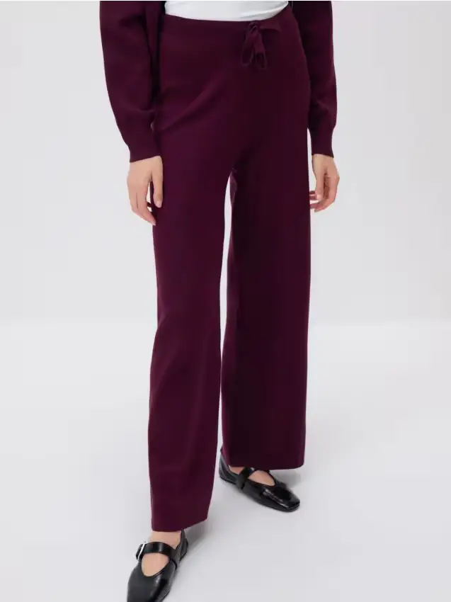 Pantaloni in jersey misto viscosa - viola scuro