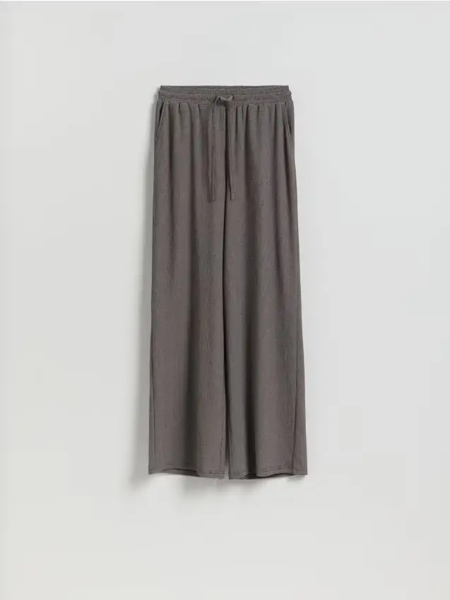 Pantaloni in jersey strutturato - marrone scuro