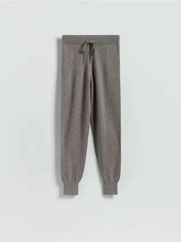 Pantaloni in lana con cashmere - marrone polveroso