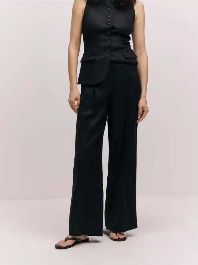 Pantaloni in lino - nero