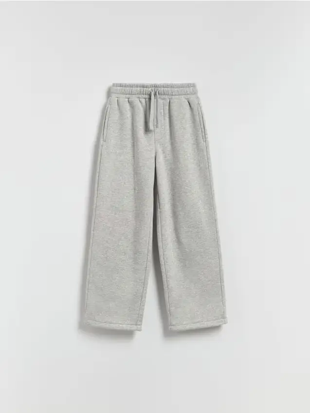 Pantaloni in maglia di misto cotone - grigio chiaro