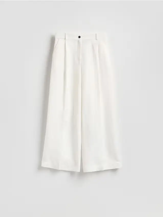 Pantaloni in misto lino - bianco