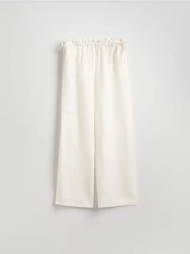 Pantaloni in misto lino - bianco