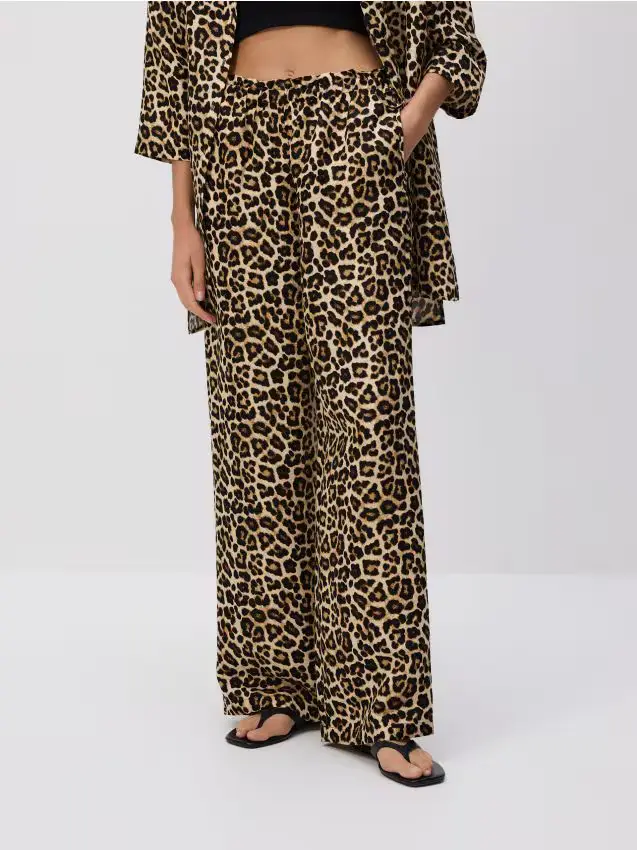 Pantaloni in misto lino - multicolore