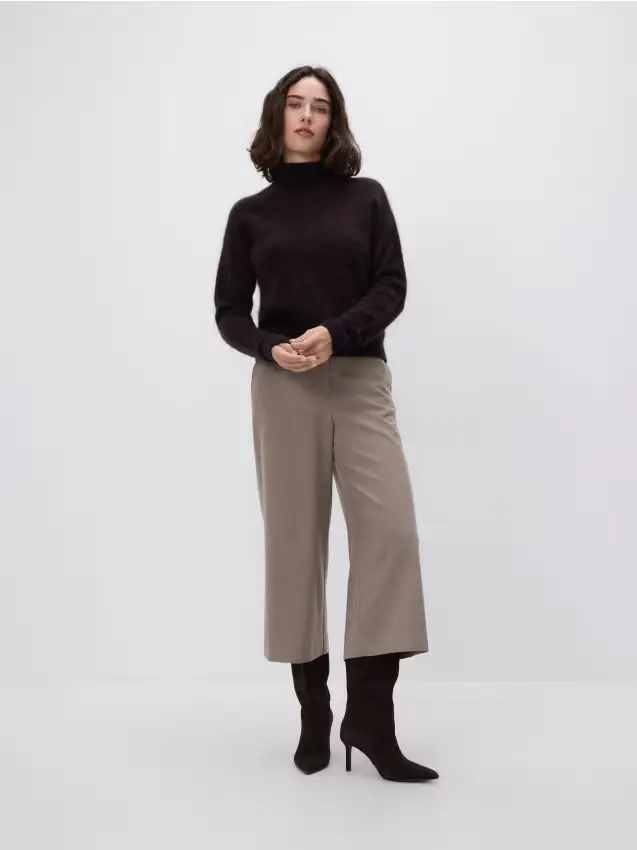 Pantaloni in misto viscosa - beige