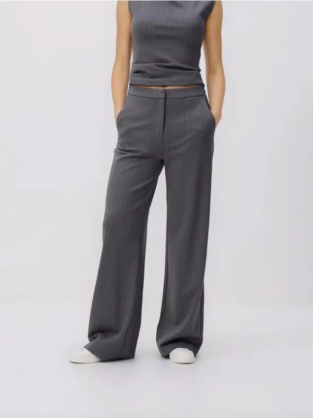 Pantaloni in misto viscosa - grigio chiaro