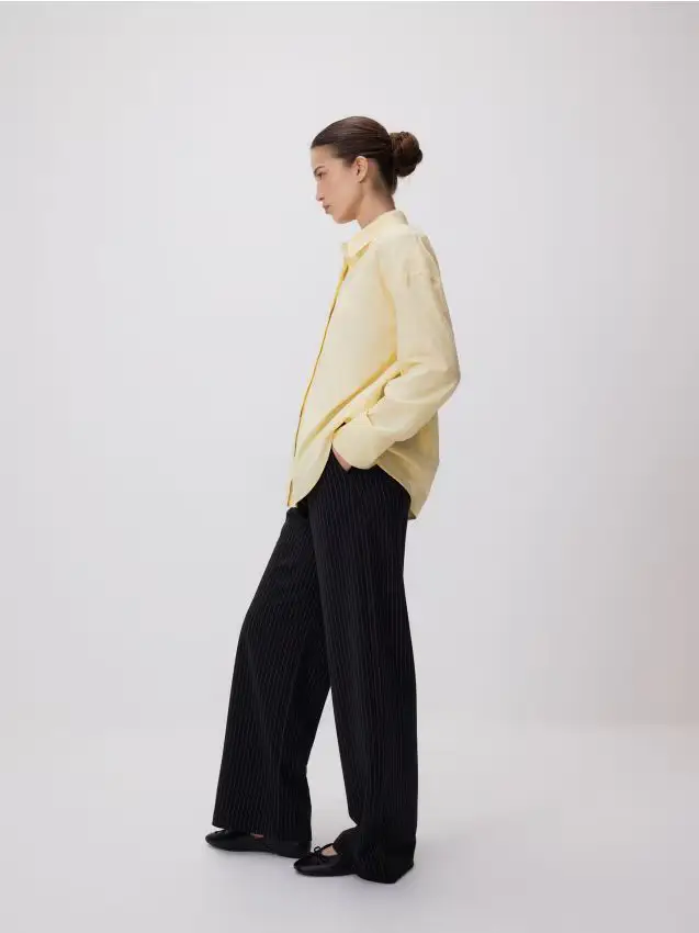 Pantaloni in misto viscosa - grigio scuro