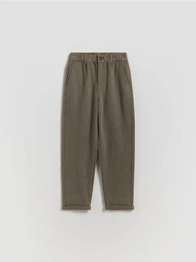 Pantaloni in misto viscosa - marrone scuro