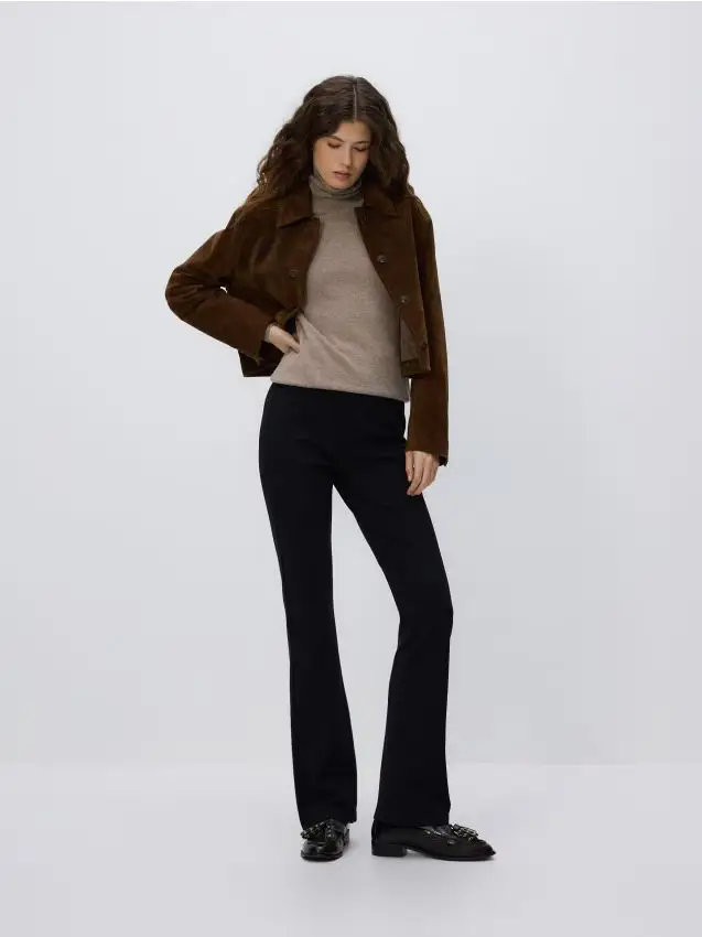 Pantaloni in misto viscosa - nero