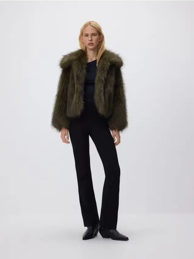 Pantaloni in misto viscosa - nero