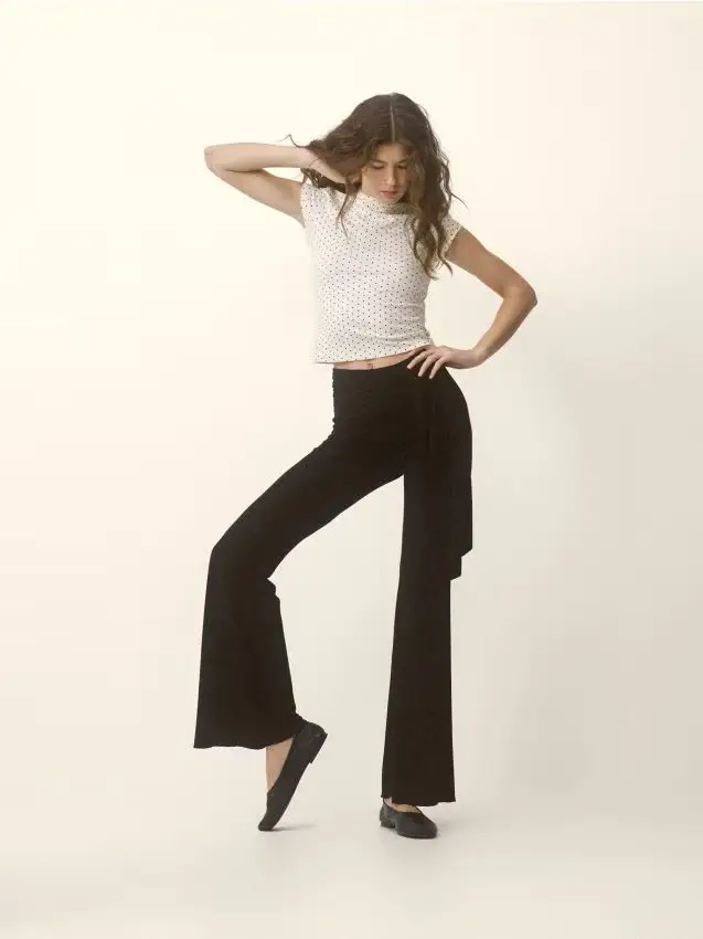 Pantaloni in misto viscosa - nero