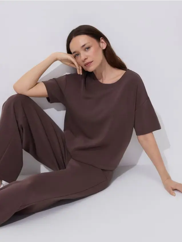 Pantaloni in modal - caffè