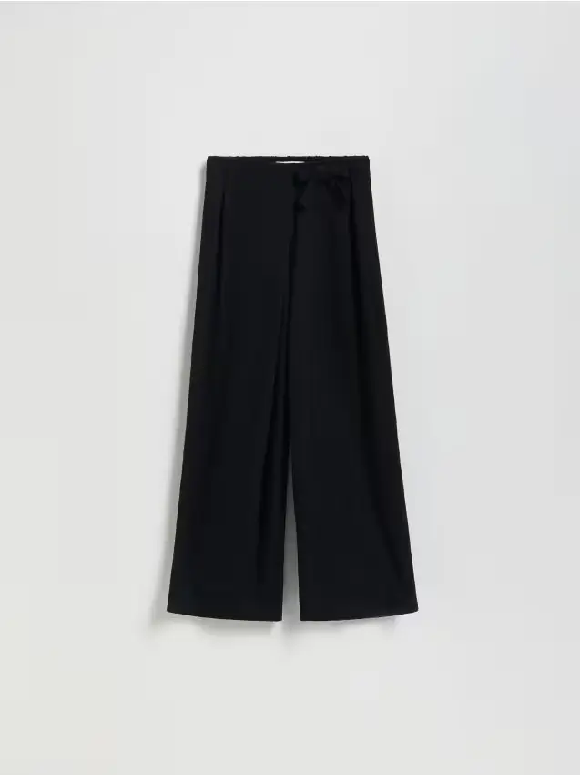 Pantaloni in tessuto strutturato - nero