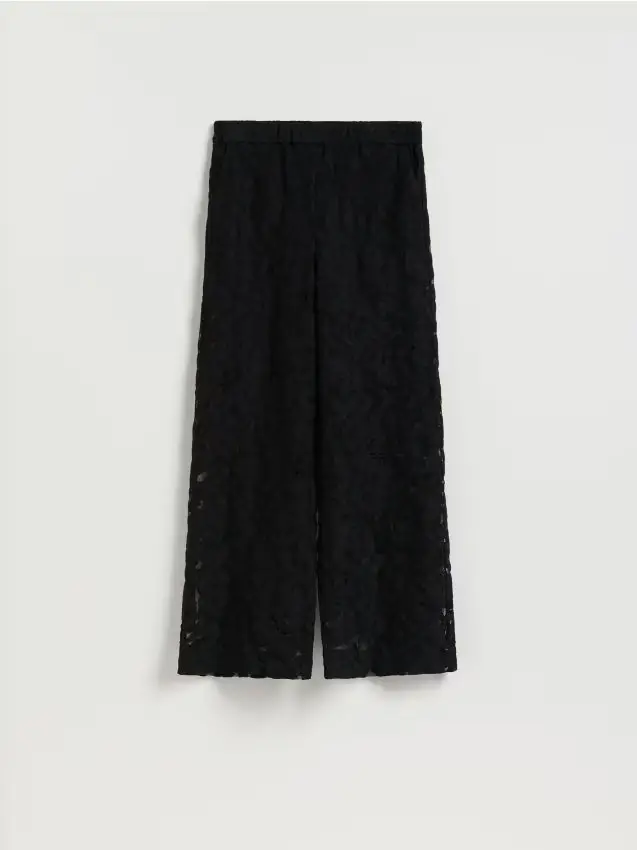 Pantaloni in tessuto strutturato - nero