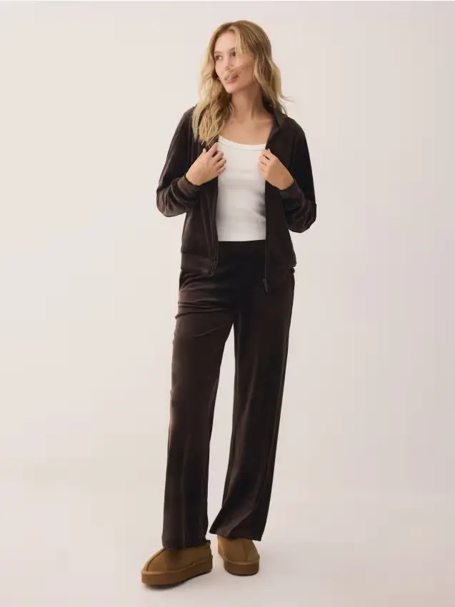 Pantaloni in velluto - marrone scuro