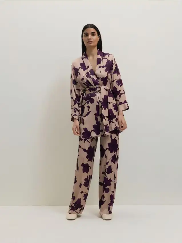 Pantaloni in viscosa fantasia - multicolore