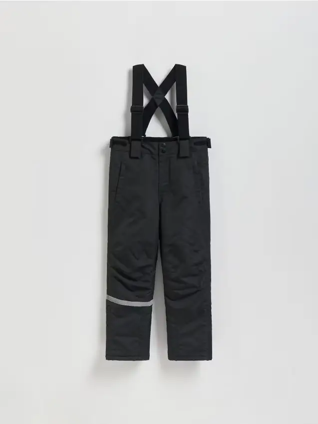 Pantaloni isolanti con bretelle - nero