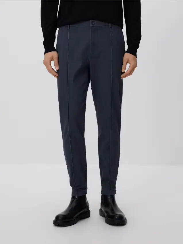 Pantaloni jogger con pinces - blu scuro