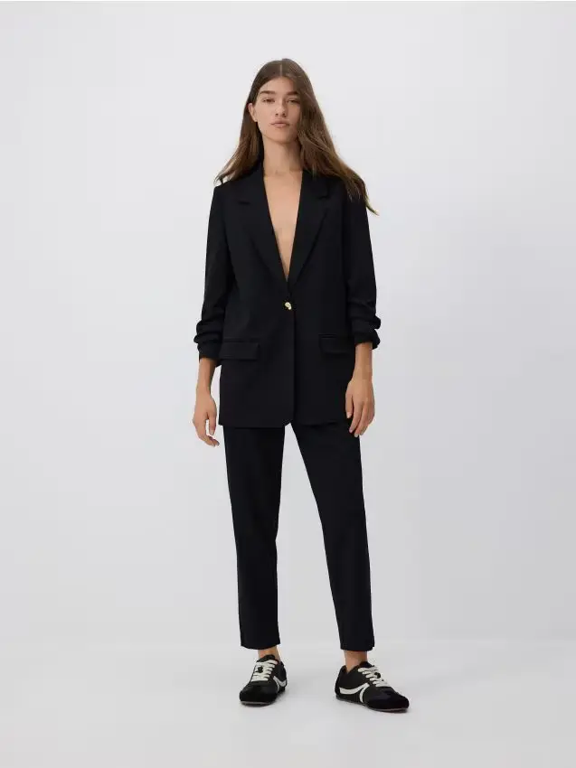 Pantaloni jogger con pinces - nero