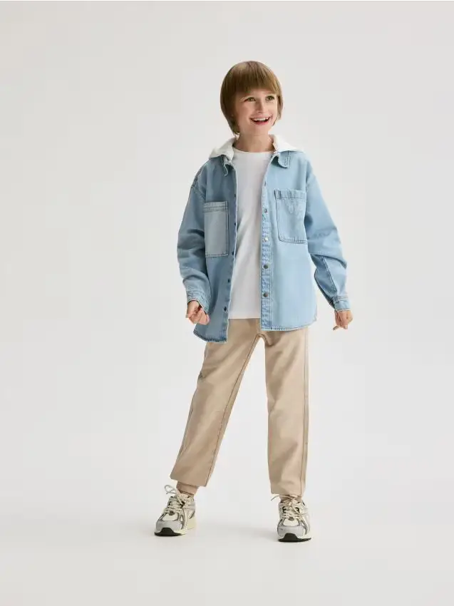 Pantaloni jogger in cotone - beige