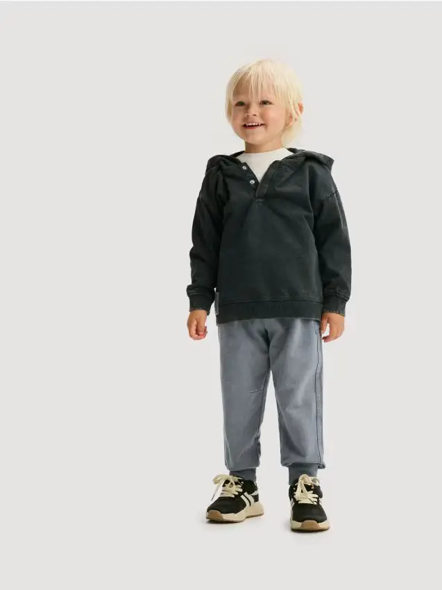 Pantaloni jogger in cotone - blu scuro