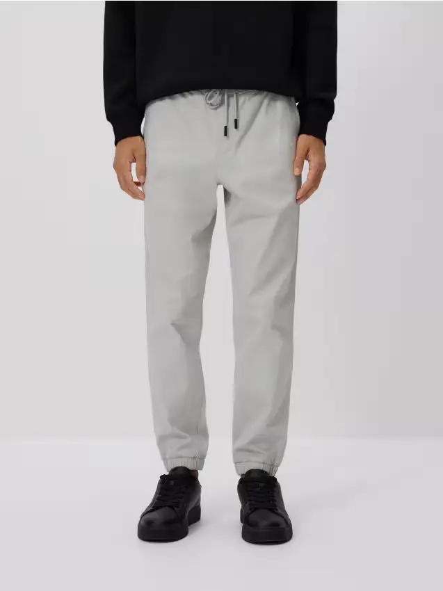 Pantaloni jogger in cotone - grigio chiaro