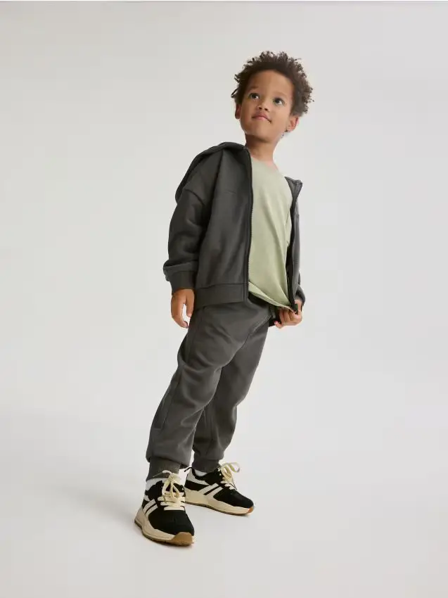 Pantaloni jogger in cotone - grigio scuro