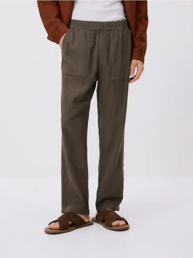 Pantaloni jogger in cotone - marrone polveroso