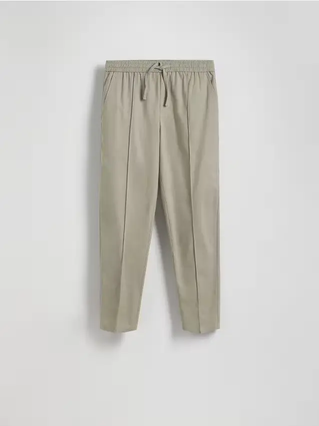 Pantaloni jogger in misto lino - beige