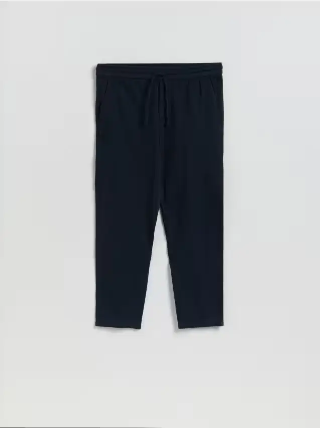 Pantaloni jogger in misto lino - blu scuro