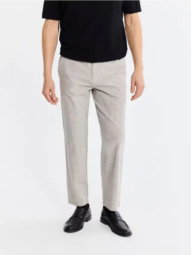 Pantaloni jogger in misto lino - multicolore